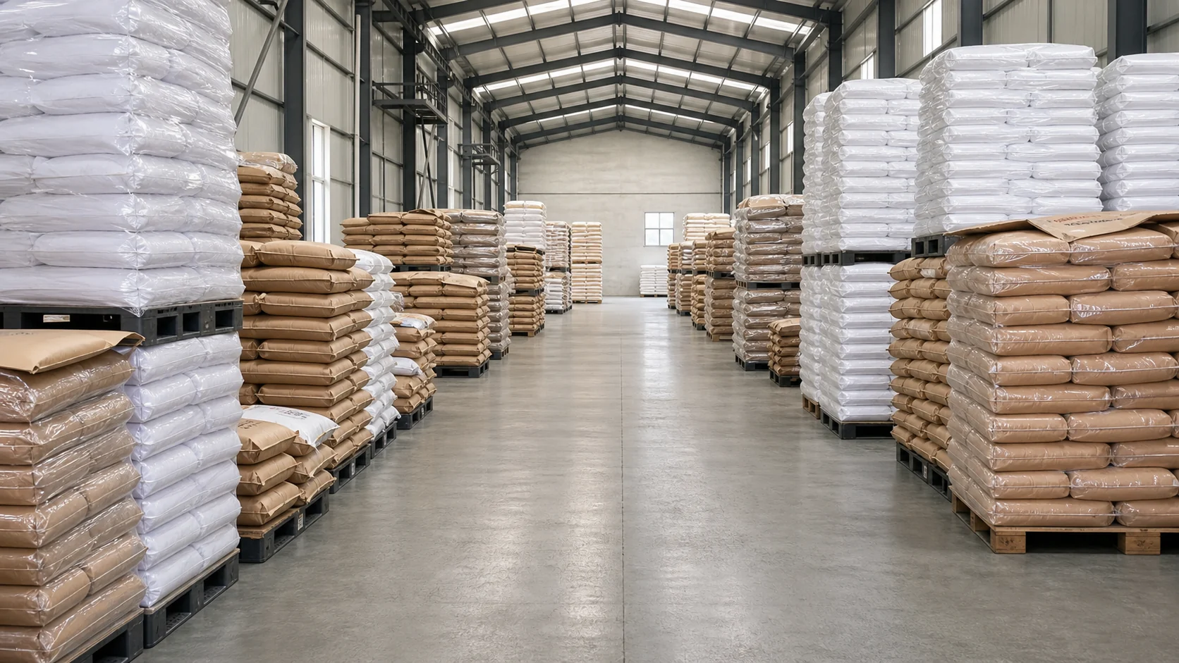 DEYU Plastics warehouse with more than 8,000 square meters of raw material and finished goods storage