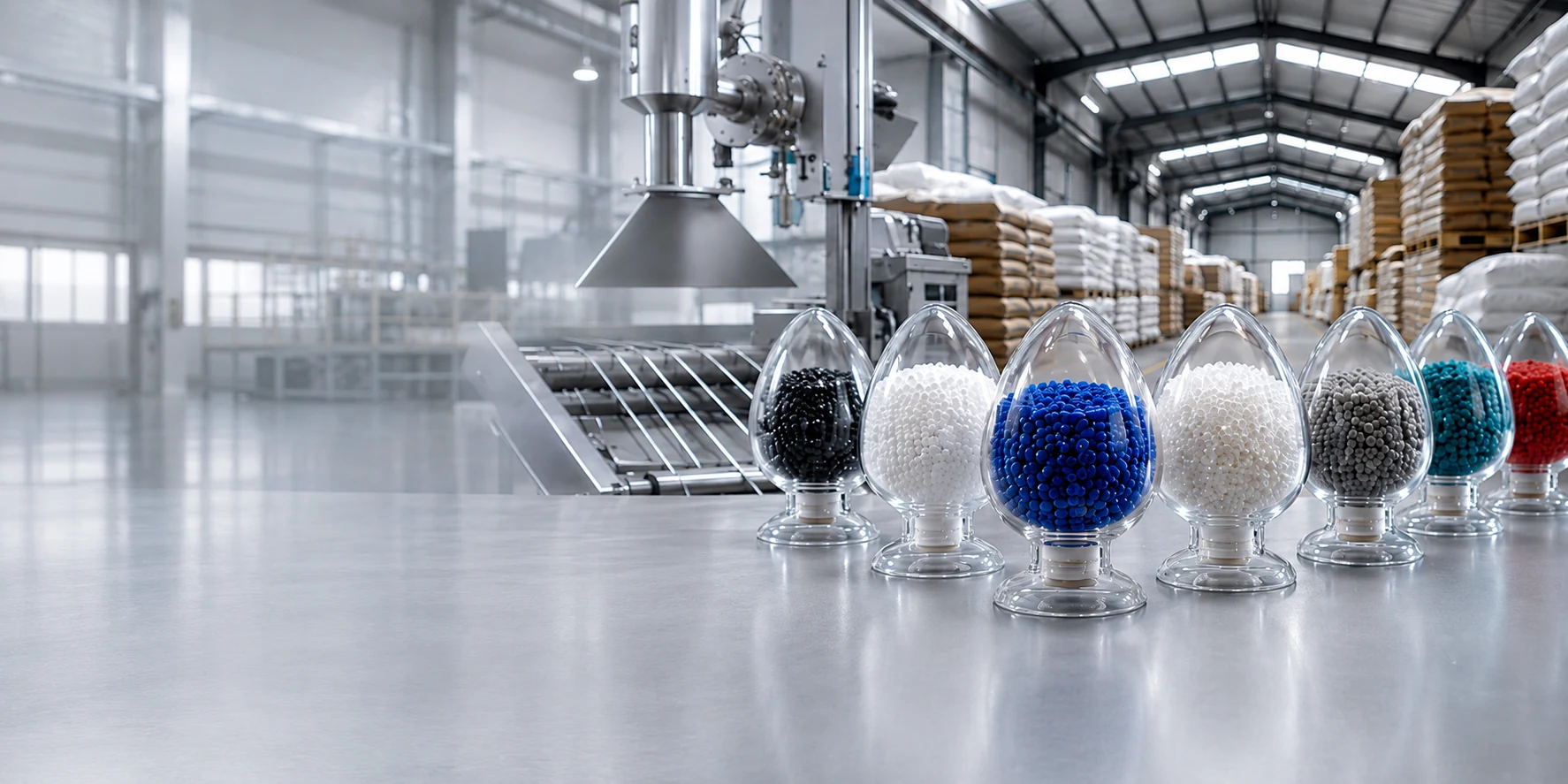 DEYU modified plastic compounds factory, extrusion line and warehouse
