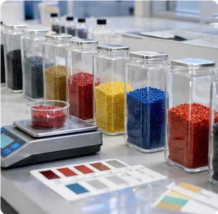 Color masterbatch and modified plastic samples for small-batch customization