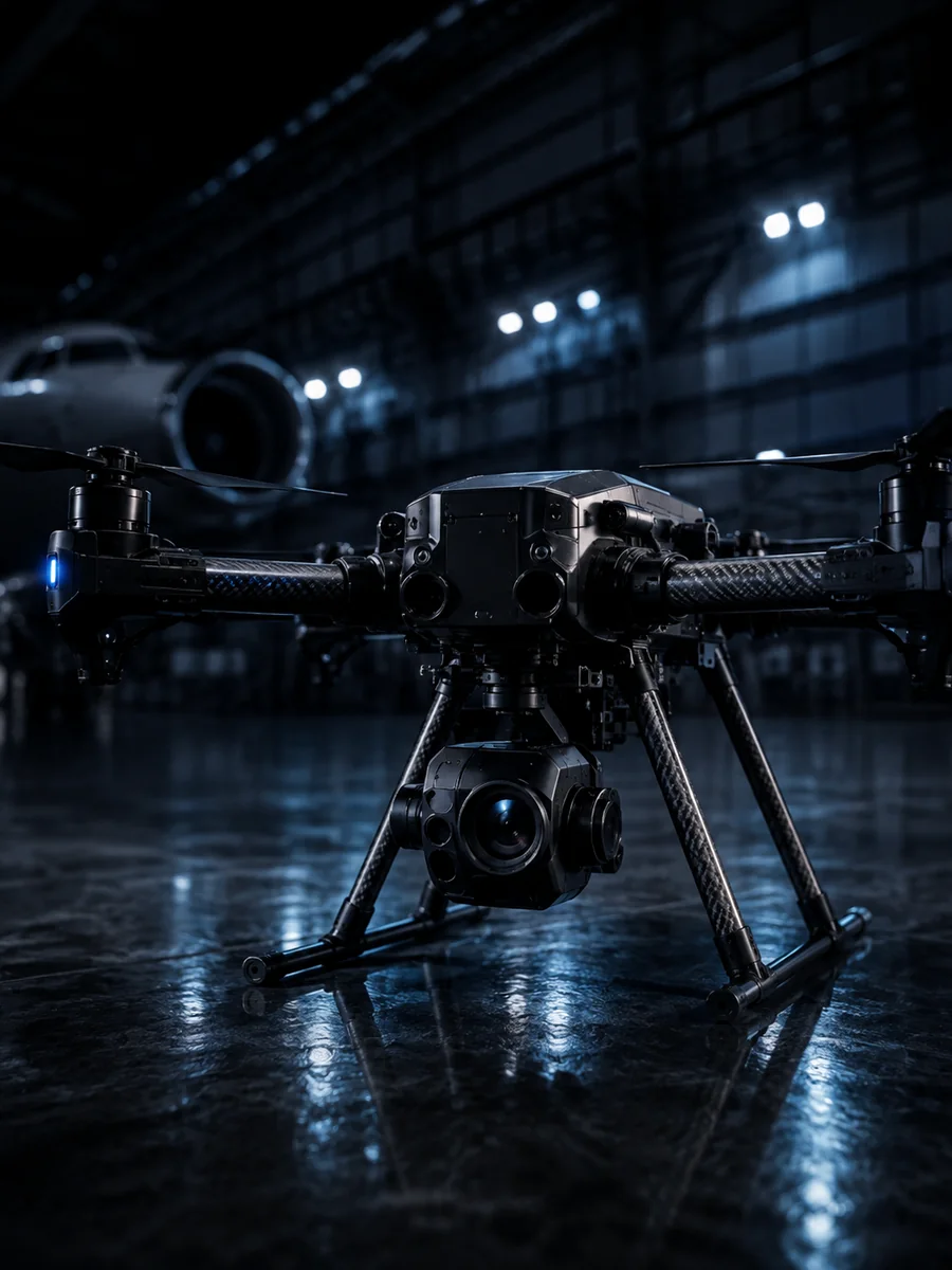 Aerospace drone with carbon fiber reinforced plastic components