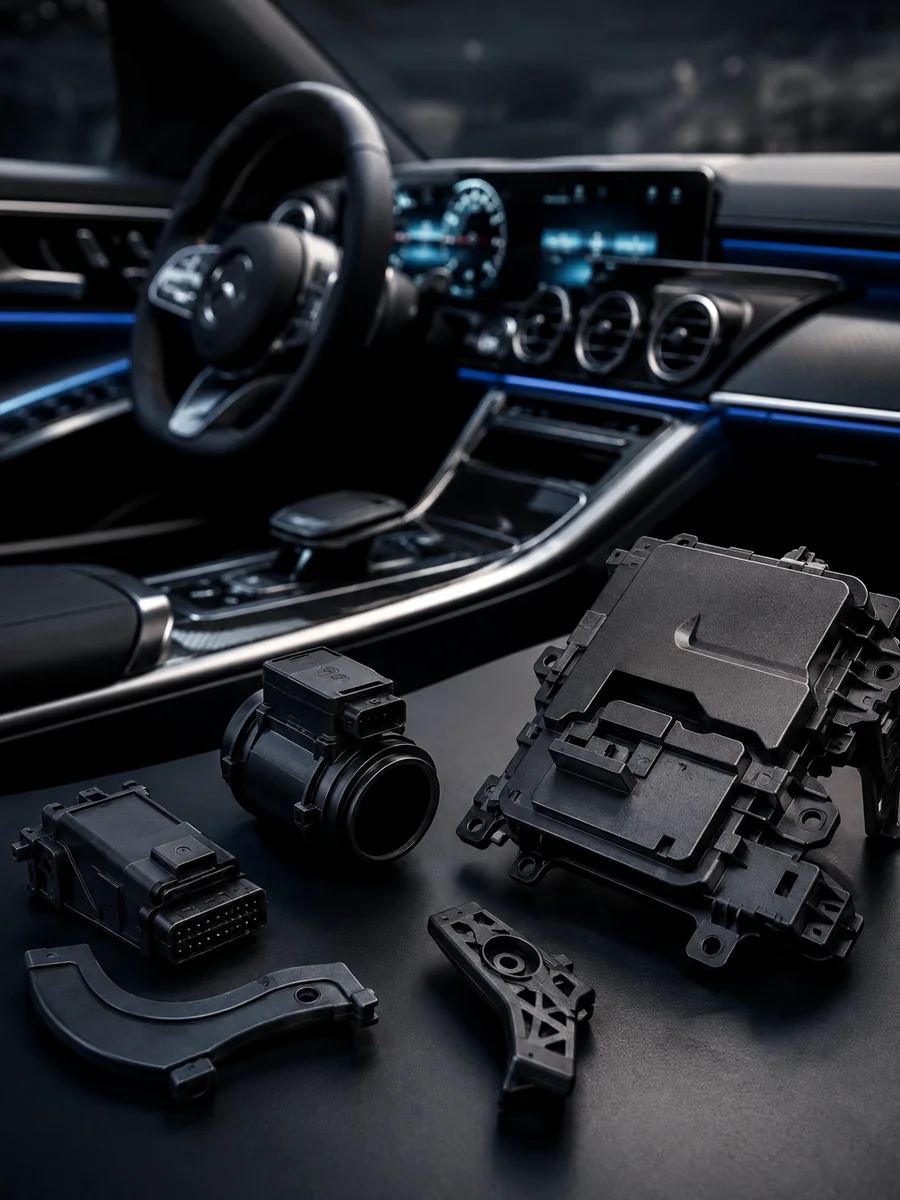 Automotive interior and engineering plastic parts made with modified compounds