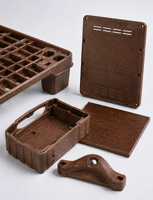 Coconut fiber composite PE molded parts applications