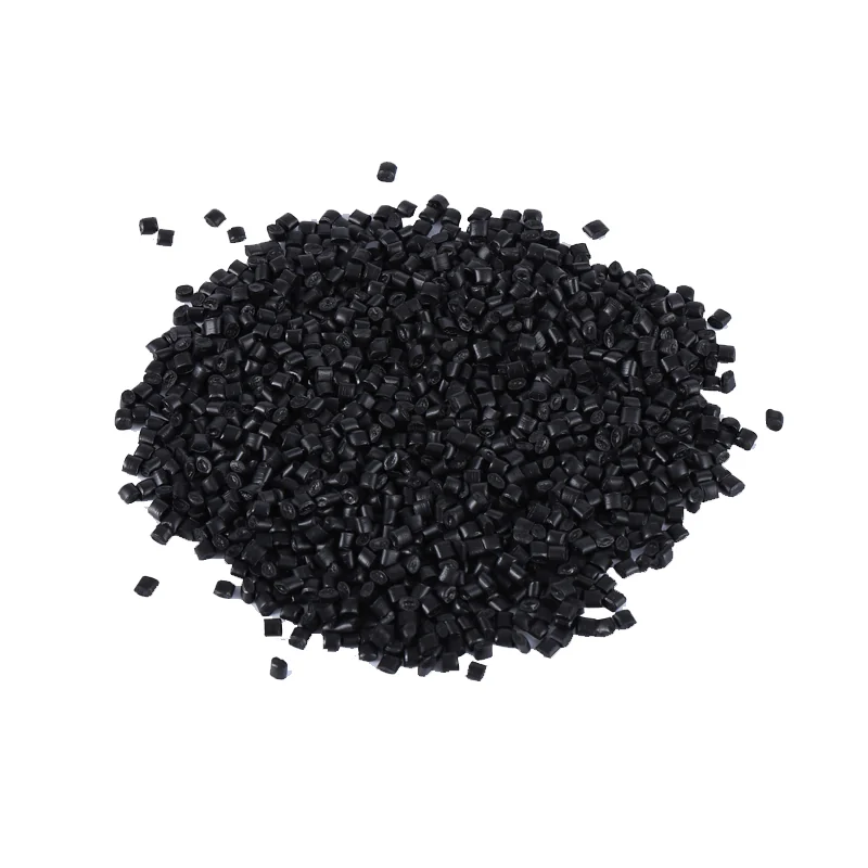 DGK-PP 66D black PP pellet sample on white background