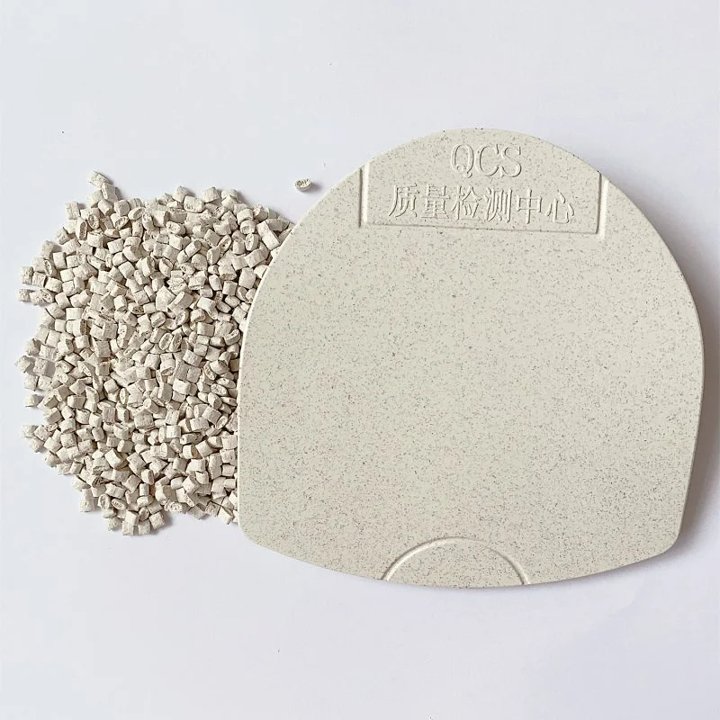 Grain fiber composite PP natural pellets and molded sample