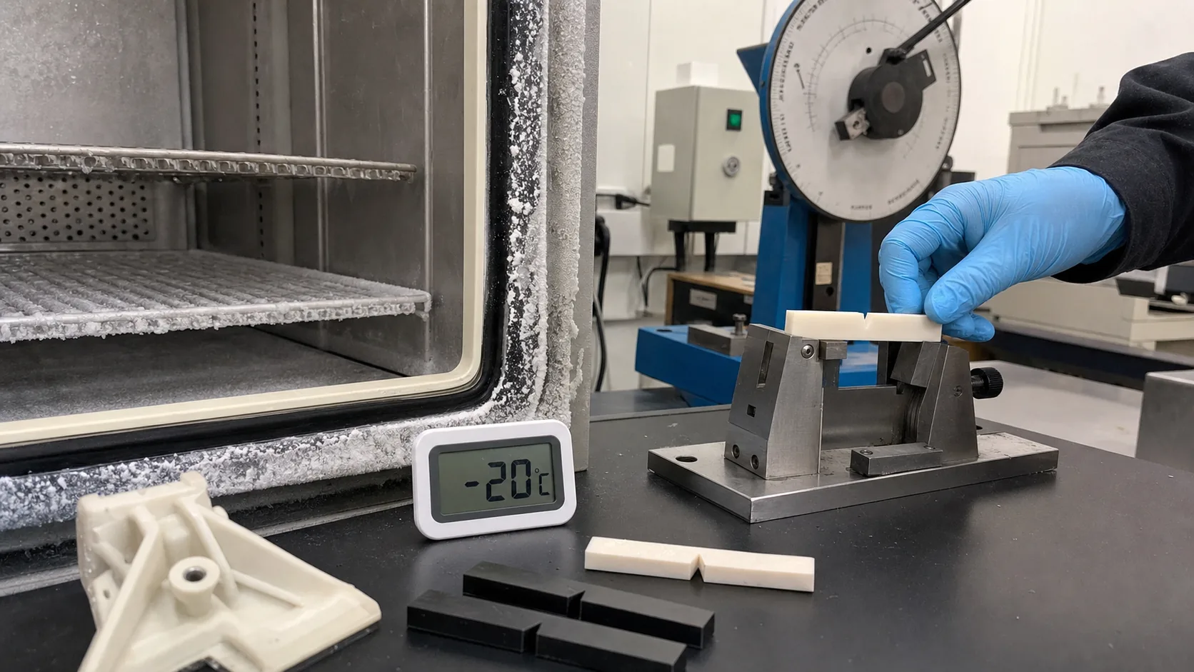 A material-selection guide for buyers comparing room-temperature impact strength with real low-temperature toughness in PP, ABS, PC, PA, POM and elastomer-modified plastics.