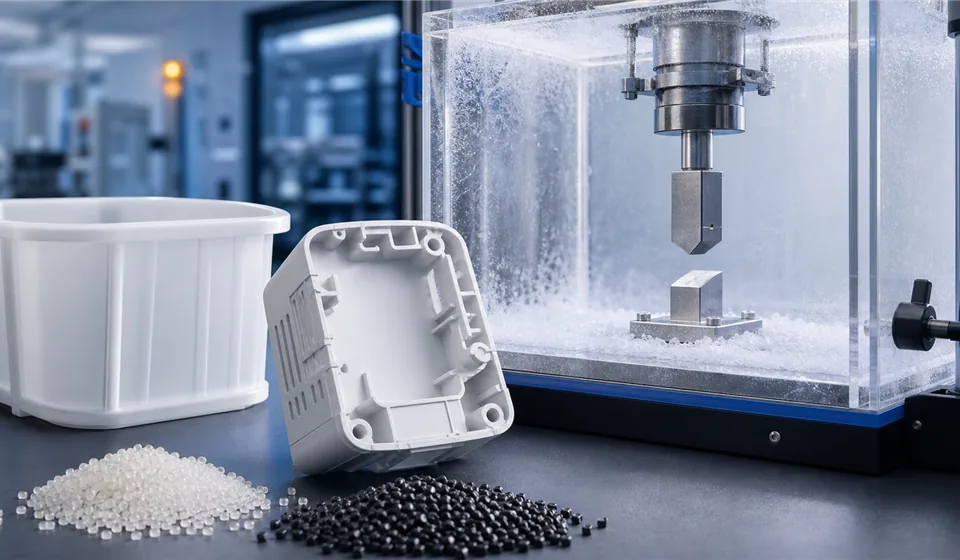 Workflow for low-temperature resistant ABS and PP formulation design and part-level validation
