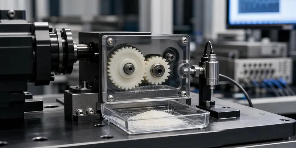 POM gear wear powder and noise validation setup