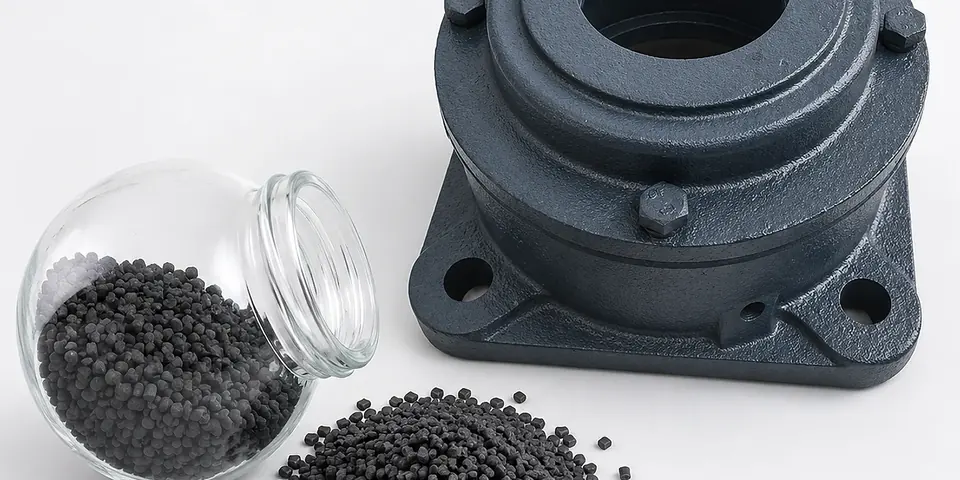 MoS2 nylon bushings and gear parts used to validate wear-resistant plastic compounds